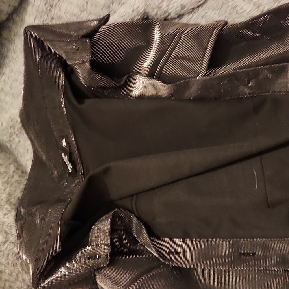 Button down metallic top